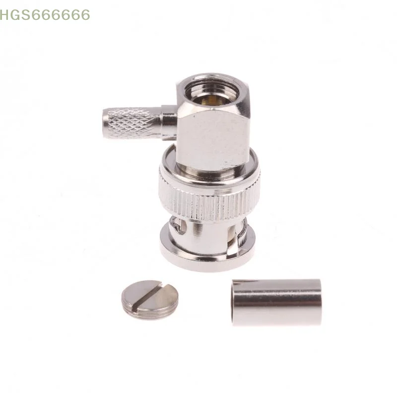 BNC Male Right Angle 90 Degree RF Connector 50ohm Crimp Adapter for Antenna and Video Signal Transmission
BNC Male Right Angle 90 Degree RF Connector 50ohm Crimp Adapter for Antenna and Video Signal Transmission