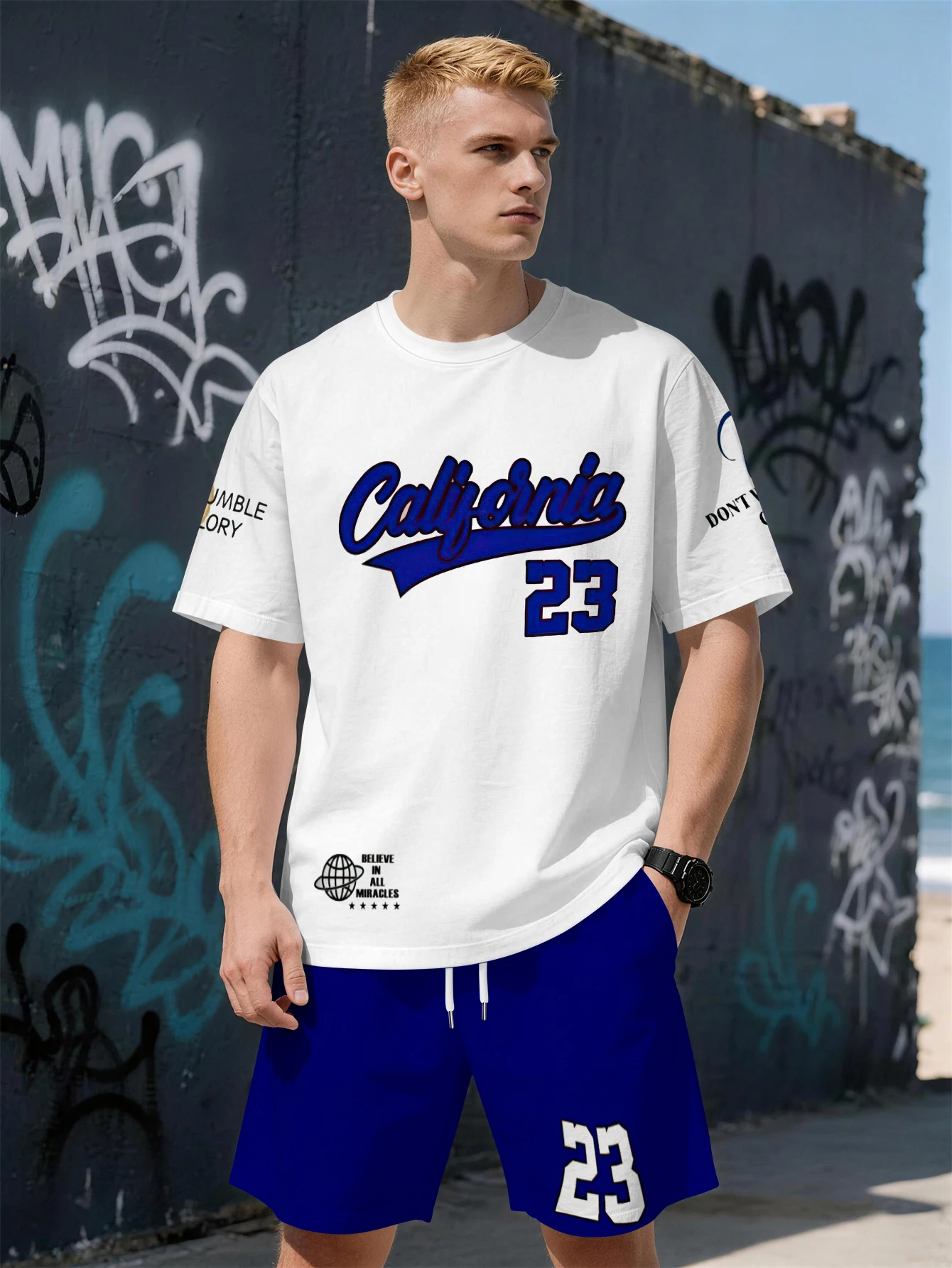 2026 Summer New Men's Short-Sleeved Set with 3D Trendy Brand Letter Print Fashionable Street Style Comfortable and Soft
2026 Summer New Men's Short-Sleeved Set with 3D Trendy Brand Letter Print Fashionable Street Style Comfortable and Soft