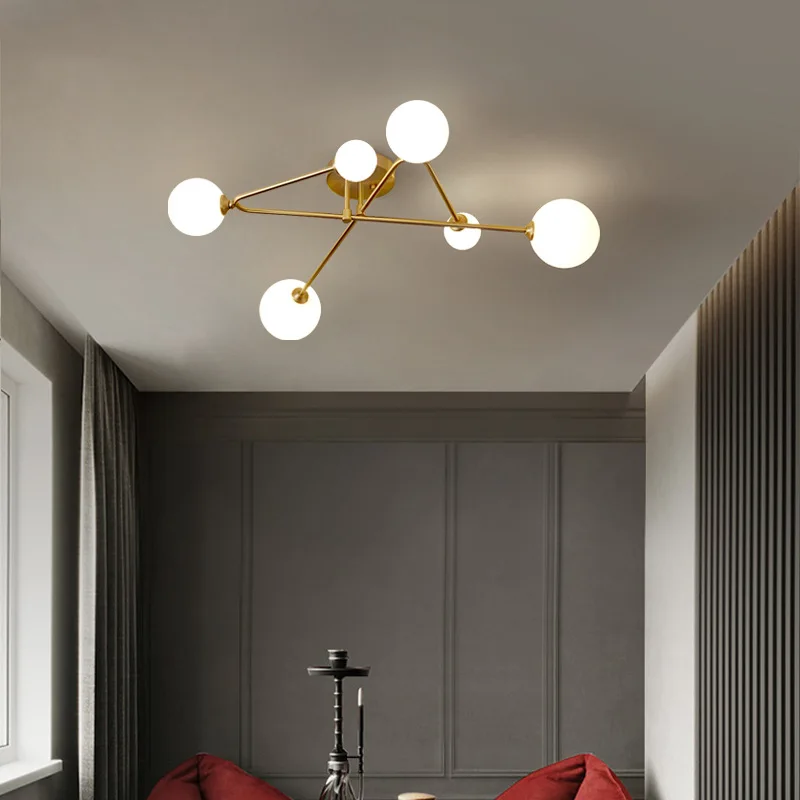 Modern Golden Copper Led Chandelier for Living Room Bedroom Nordic Luxury Glass Ball Ceiling Hanging Lamp Indoor Decor Lighting
Modern Golden Copper Led Chandelier for Living Room Bedroom Nordic Luxury Glass Ball Ceiling Hanging Lamp Indoor Decor Lighting