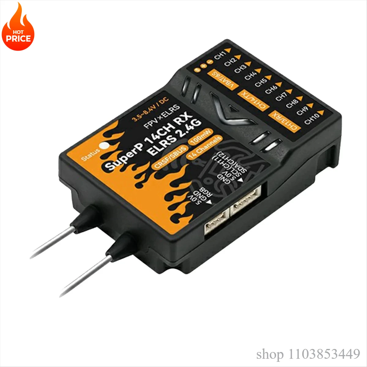 New Model BETAFPV SuperP ELRS 2.4Ghz RX 14CH Diversity Receiver with 2 Antenna Dual Reception for RC FPV Airplane Boats Drones
New Model BETAFPV SuperP ELRS 2.4Ghz RX 14CH Diversity Receiver with 2 Antenna Dual Reception for RC FPV Airplane Boats Drones