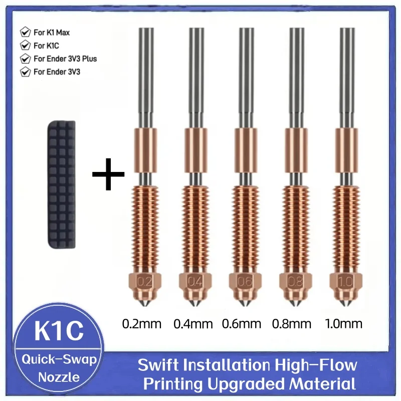 Upgraded K1C Nozzles, Unicorn Quick-Swap Nozzle,Swift Installation High Speed High-Flow Nozzle for Creality K1C,Ender 3 V3
Upgraded K1C Nozzles, Unicorn Quick-Swap Nozzle,Swift Installation High Speed High-Flow Nozzle for Creality K1C,Ender 3 V3 