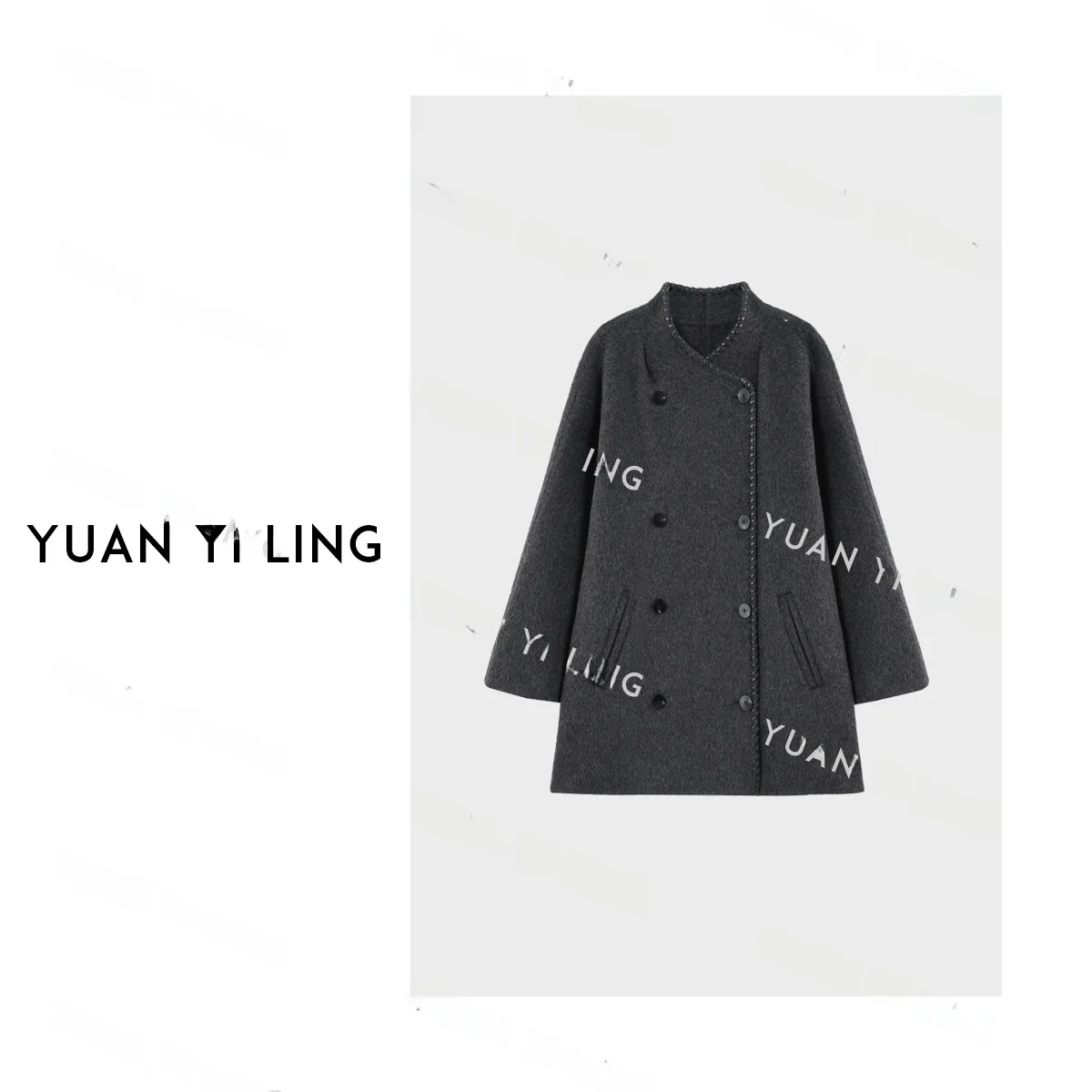 Зимнее длинное шерстяное пальто Yuan Ling Zurich без воротника, черное, на двух пуговицах, модель 26, женская премиум-модная верхняя одежда
Зимнее длинное шерстяное пальто Yuan Ling Zurich без воротника, черное, на двух пуговицах, модель 26, женская премиум-модная верхняя одежда