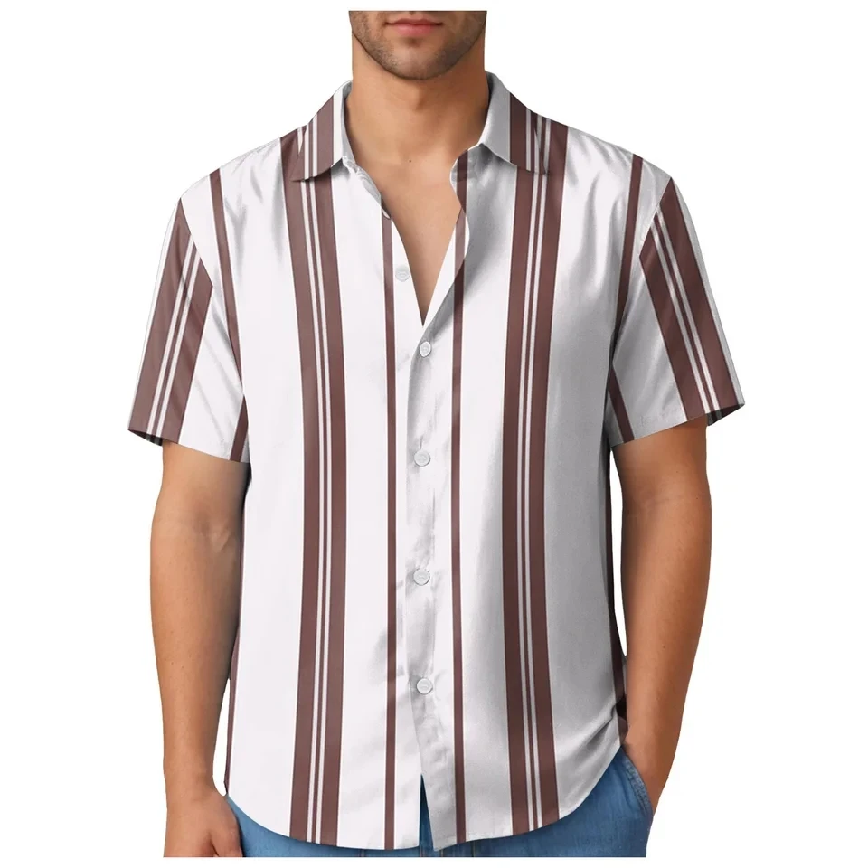 Short Sleeve Mens Shirts Summer Fashion Striped Blouse Daily Casual Button-Up Turn-Down Collar Shirt For Men Casual Shirts
Short Sleeve Mens Shirts Summer Fashion Striped Blouse Daily Casual Button-Up Turn-Down Collar Shirt For Men Casual Shirts