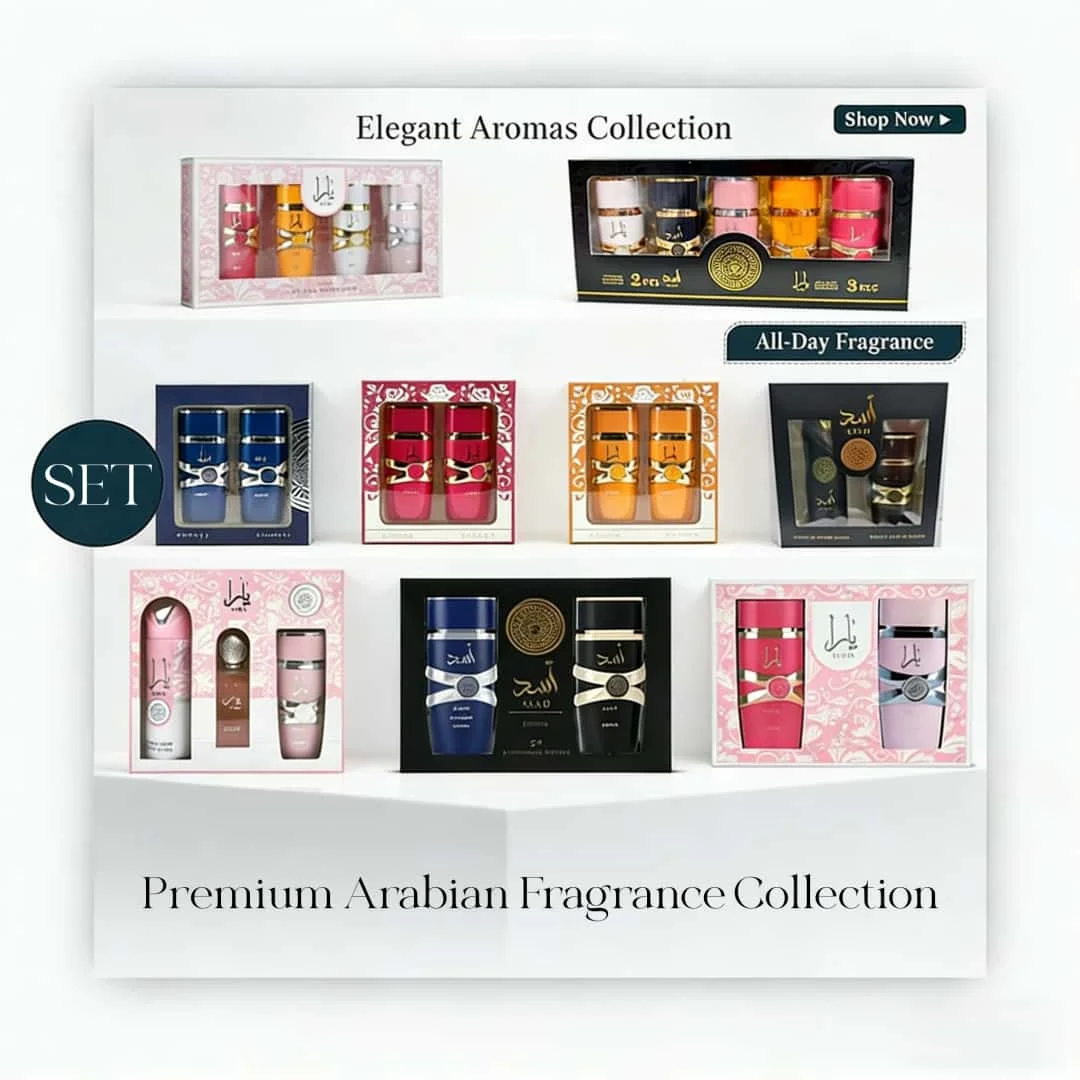 Luxury Arabic Perfume Collection Long Lasting Scent Spray Elegant Gift Set for Women & Daily Fragrance
Luxury Arabic Perfume Collection Long Lasting Scent Spray Elegant Gift Set for Women & Daily Fragrance
