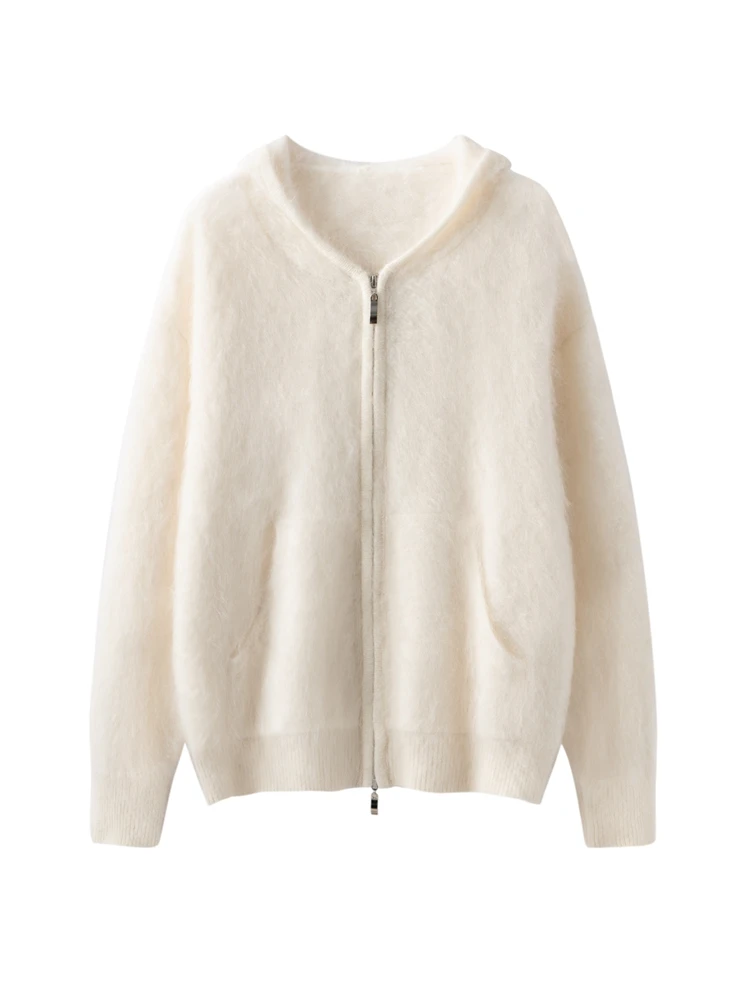 Autumn Winter Knitted Sweater Casual Thick Hooded Cardigan 100% Cashmere Basic Soft Warm Simple Women's Loose Clothing Tops
Autumn Winter Knitted Sweater Casual Thick Hooded Cardigan 100% Cashmere Basic Soft Warm Simple Women's Loose Clothing Tops