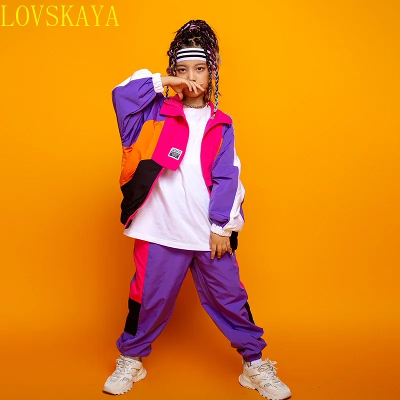 Children's hip-hop clothing, girls and boys, running colorful zippered jackets, loose jogging pants, jazz dance clothing
Children's hip-hop clothing, girls and boys, running colorful zippered jackets, loose jogging pants, jazz dance clothing
