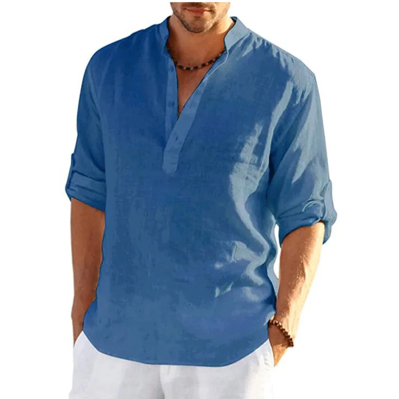 Men's Casual Shirt Long Sleeve Tops Tee V-neck Summer Spring Breathable Men Shirts Solid Color Clothing camisa masculina MY761
Men's Casual Shirt Long Sleeve Tops Tee V-neck Summer Spring Breathable Men Shirts Solid Color Clothing camisa masculina MY761
