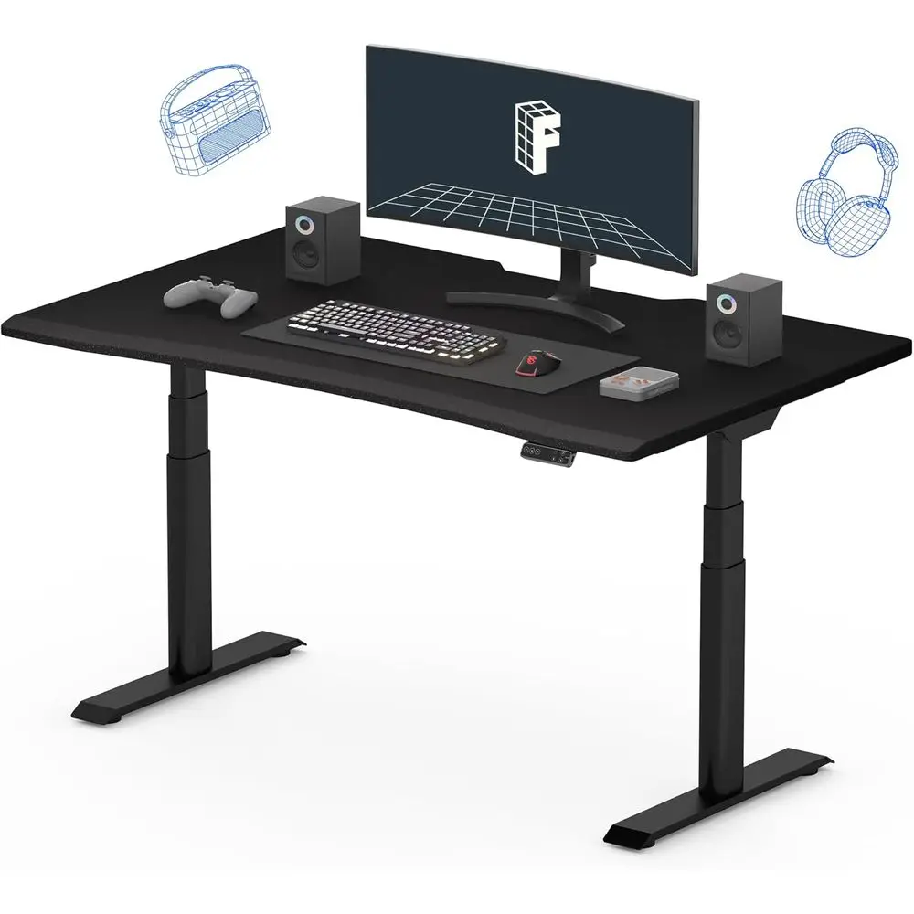 Electric Adjustable Height Gaming Desk 55x28 in, Dual USB Ports, Black Frame & Top for MOBA & Home Office Use
Electric Adjustable Height Gaming Desk 55x28 in, Dual USB Ports, Black Frame & Top for MOBA & Home Office Use