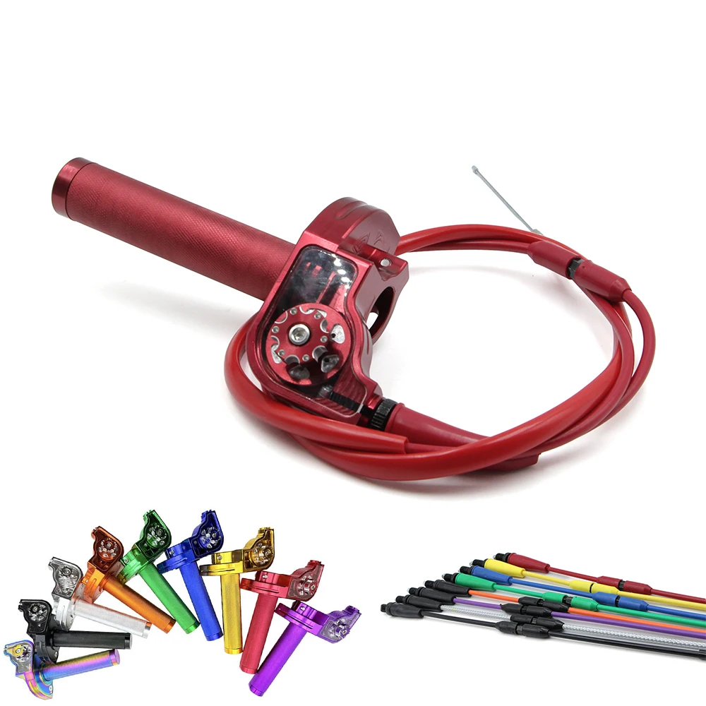 Motorcycle 7/8'' CNC Throttle Accelerator Quick Twist Grip With Adjustable Throttle Cable Kit For Dirt Pit Bike Scooter ATV Quad
Motorcycle 7/8'' CNC Throttle Accelerator Quick Twist Grip With Adjustable Throttle Cable Kit For Dirt Pit Bike Scooter ATV Quad