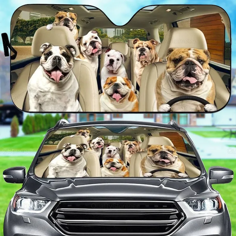 Bulldog Car Sunshade, Dogs Family Sunshade, Dog Car Accessories, Car Decoration, Gift For Dad, Bulldog Lover, Dog Car Shade LNG1
Bulldog Car Sunshade, Dogs Family Sunshade, Dog Car Accessories, Car Decoration, Gift For Dad, Bulldog Lover, Dog Car Shade LNG1