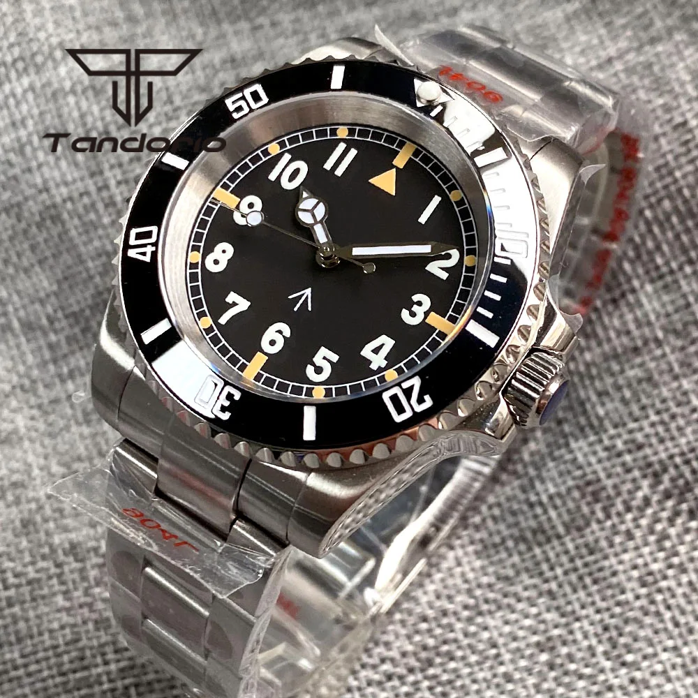 Tandorio Dress 200M Stainless Steel Automatic Men's Dive Watch NH35A PT5000 Sapphire Glass Ceramic Bezel Screw Crown Black Dial
Tandorio Dress 200M Stainless Steel Automatic Men's Dive Watch NH35A PT5000 Sapphire Glass Ceramic Bezel Screw Crown Black Dial