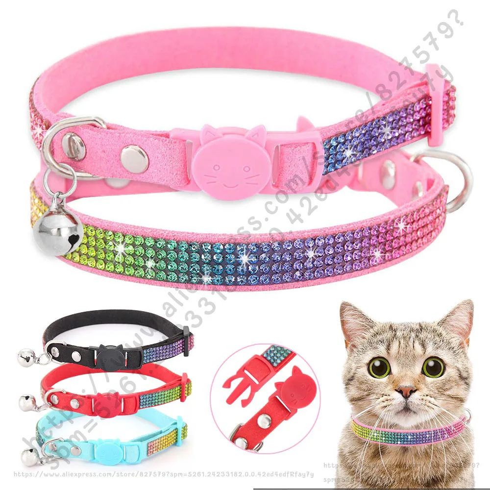 Bling Colorful Rhinestone Cat Collar Safety Breakaway Small Dog Kitten Collars Soft Microfiber Pink Blue Red Black Adjustable
Bling Colorful Rhinestone Cat Collar Safety Breakaway Small Dog Kitten Collars Soft Microfiber Pink Blue Red Black Adjustable