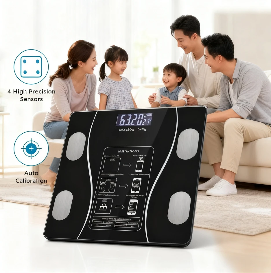 Smart Body Fat Scale Bluetooth Health Scale Wireless LED Digital Weight Scale Body Composition Analyzer Testing Body Fat Scale
Smart Body Fat Scale Bluetooth Health Scale Wireless LED Digital Weight Scale Body Composition Analyzer Testing Body Fat Scale