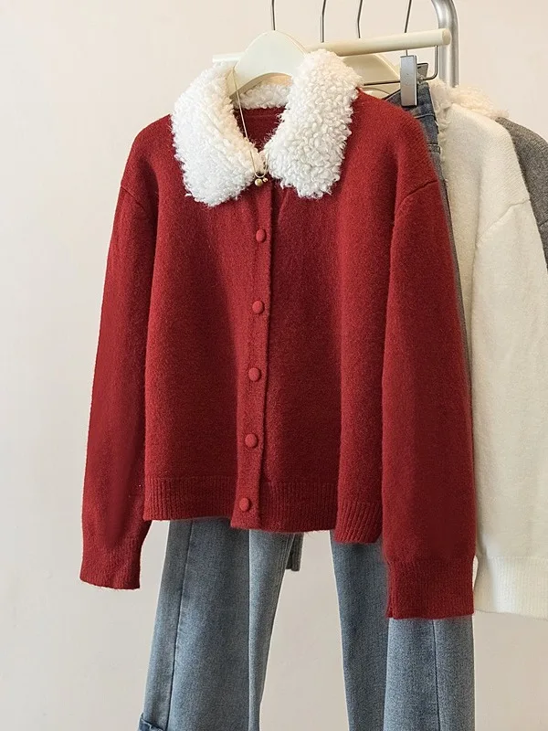 Red Long Sleeve Furry Knitted Loose Cardigan Women's Spring Outerwear Comfortable Soft Polyester Fiber Casual Style
Red Long Sleeve Furry Knitted Loose Cardigan Women's Spring Outerwear Comfortable Soft Polyester Fiber Casual Style