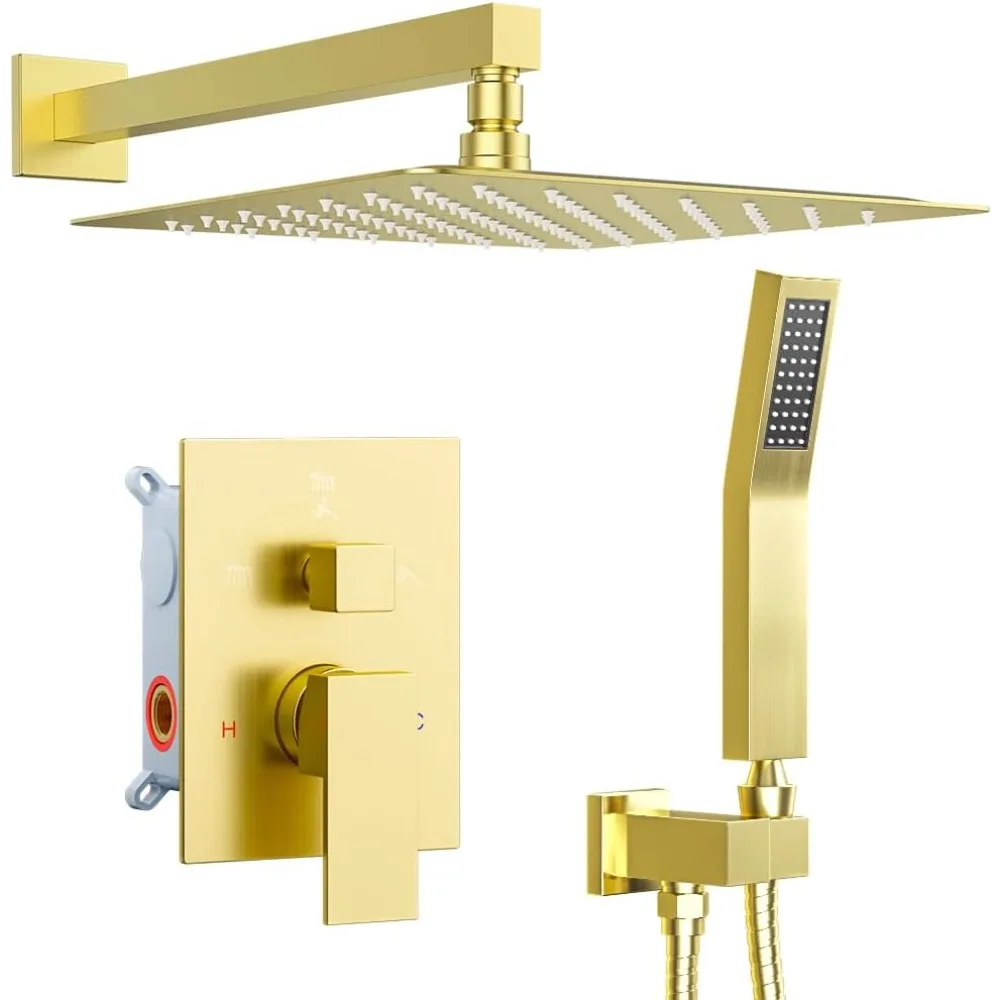 Starbath 10-inch Rain Shower Head and Handheld Combo with Wall-Mounted Brushed Gold Shower Faucet Set
Starbath 10-inch Rain Shower Head and Handheld Combo with Wall-Mounted Brushed Gold Shower Faucet Set