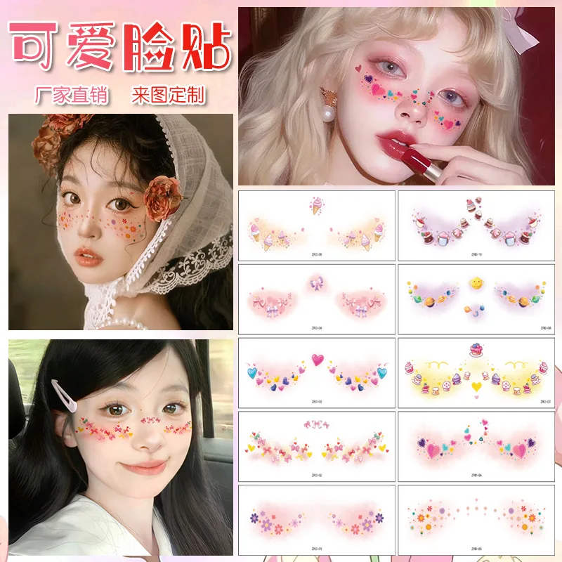 12 Sheets Cute Makeup Temporary Tattoo Stickers Heart Blush Eye Corner Face Decal for Girl Premium Waterproof Daily Party
12 Sheets Cute Makeup Temporary Tattoo Stickers Heart Blush Eye Corner Face Decal for Girl Premium Waterproof Daily Party