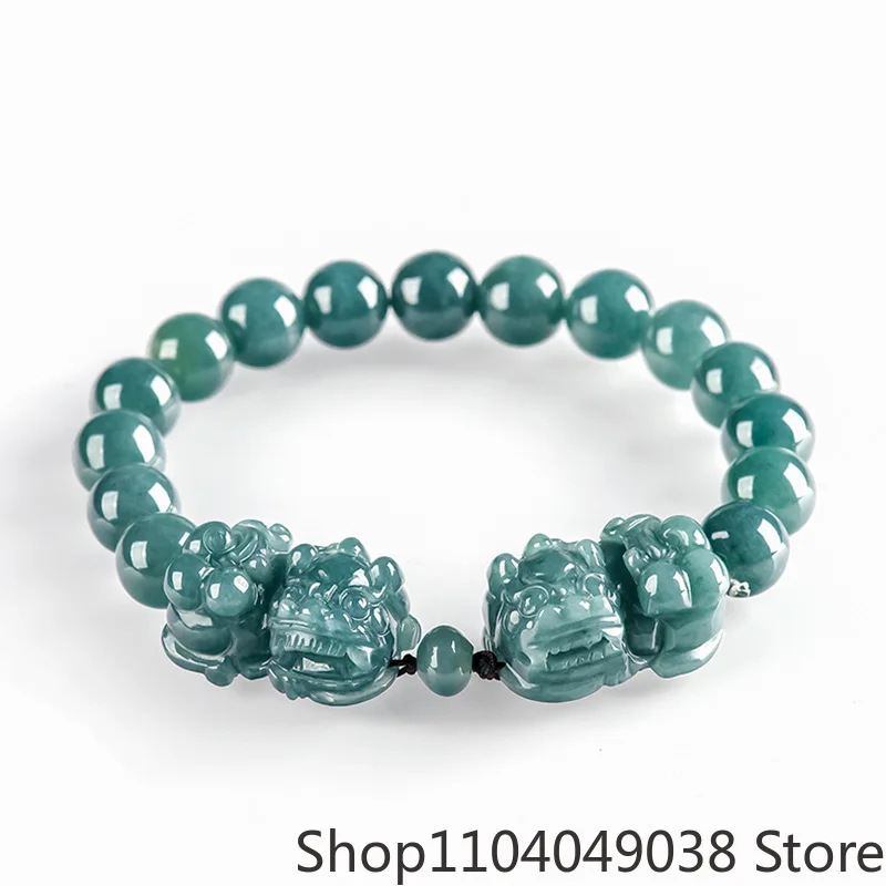Natural A-grade Jade Blue Water Double Pixiu Bracelet Lucky Transfer Ice Jadeite Piqiu Men's Gifts Women's Jewelry Drop Shipping
Natural A-grade Jade Blue Water Double Pixiu Bracelet Lucky Transfer Ice Jadeite Piqiu Men's Gifts Women's Jewelry Drop Shipping
