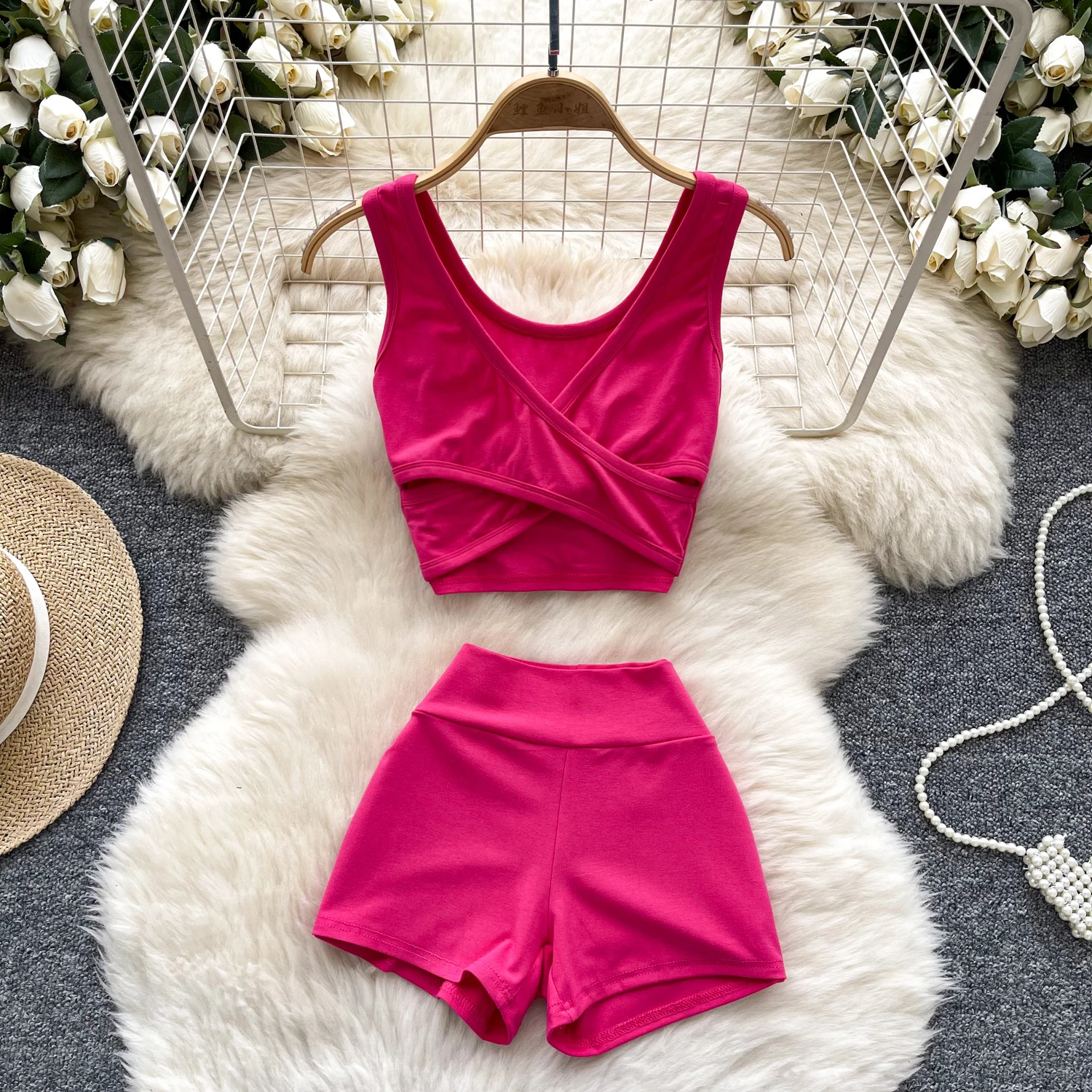 Sexy Two Pieces Sets Chic Criss-Cross hollow out Sleeveless Off Shoulder Top Fashion Hotsweet High Waist Wide Sets
Sexy Two Pieces Sets Chic Criss-Cross hollow out Sleeveless Off Shoulder Top Fashion Hotsweet High Waist Wide Sets