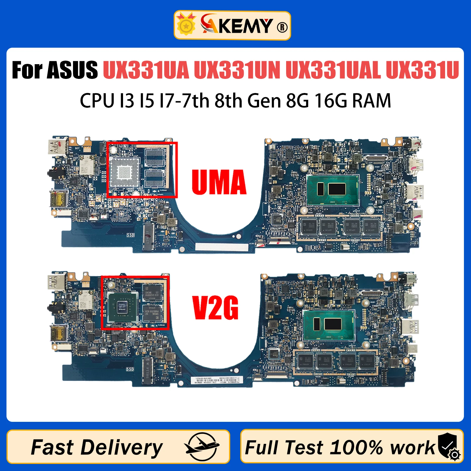 AKEMY UX331UN Laptop Motherboard For ASUS UX331 UX331U UX331UN UX331UAL Notebook Mainboard CPU I3 I5 I7-7th 8th 8G 16G RAM V2G
AKEMY UX331UN Laptop Motherboard For ASUS UX331 UX331U UX331UN UX331UAL Notebook Mainboard CPU I3 I5 I7-7th 8th 8G 16G RAM V2G
