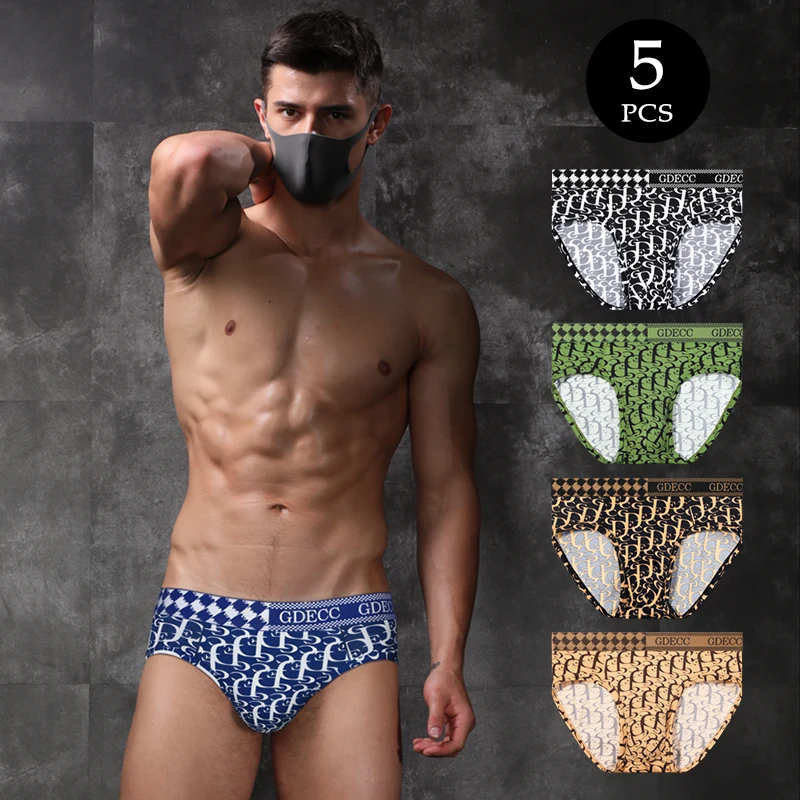 5-pieces set - Ice silk nylon soft, comfortable, breathable, trendy letter printed men's triangle underwear
5-pieces set - Ice silk nylon soft, comfortable, breathable, trendy letter printed men's triangle underwear