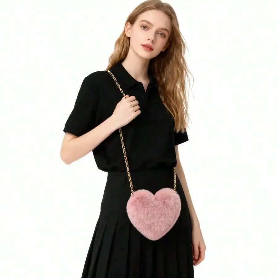 Heart-Shaped Faux Fur Mini Shoulder Bag With Chain For Women
Heart-Shaped Faux Fur Mini Shoulder Bag With Chain For Women