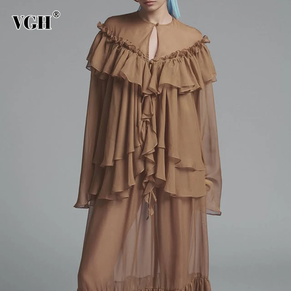 VGH Loose Casual Spliced Folds Blouses For Women Round Neck Long Sleeve Spring Temperament Daily Commute Blouse Female Fashion
VGH Loose Casual Spliced Folds Blouses For Women Round Neck Long Sleeve Spring Temperament Daily Commute Blouse Female Fashion