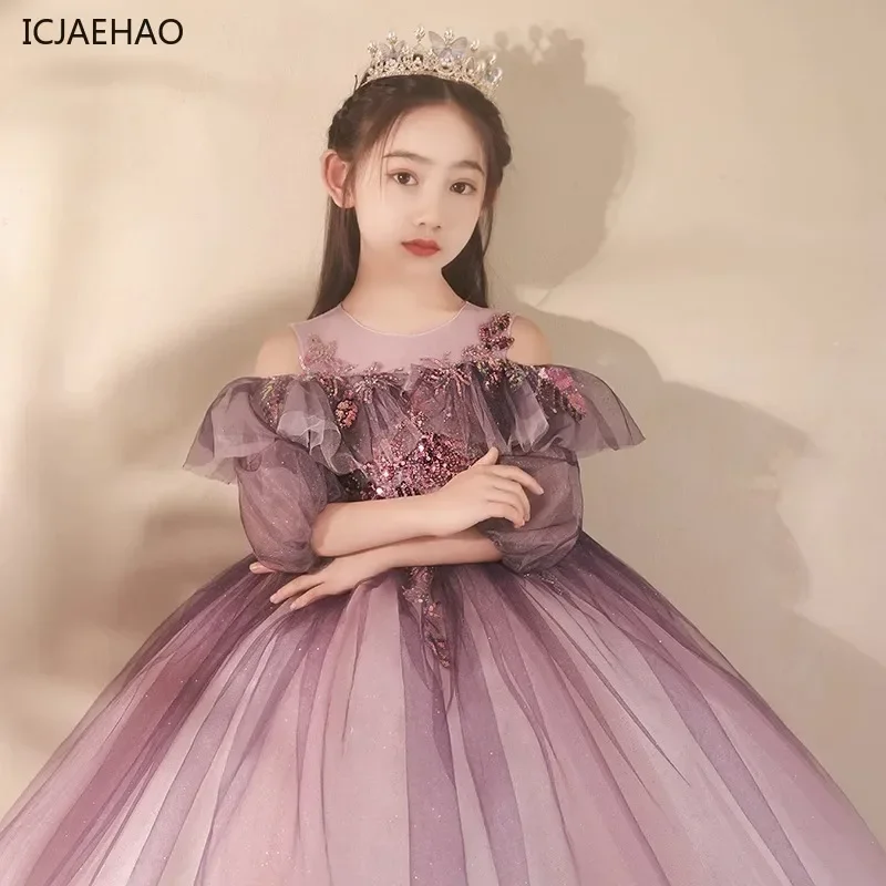 Icjaehao Girl Evening Gown Elegant PartyTulle Dresses Kids Grad Night Formal Dress for Junior Girls Children Sequined Purple
Icjaehao Girl Evening Gown Elegant PartyTulle Dresses Kids Grad Night Formal Dress for Junior Girls Children Sequined Purple