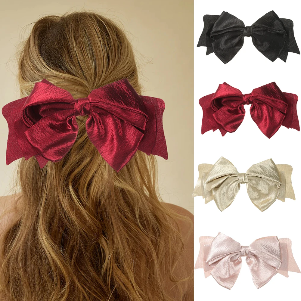 Large Bow Spring Clip Barrettes Women Temperament Red Black Hair Clip Hair Pin Fashion French Hair Accessories Hair Clip
Large Bow Spring Clip Barrettes Women Temperament Red Black Hair Clip Hair Pin Fashion French Hair Accessories Hair Clip