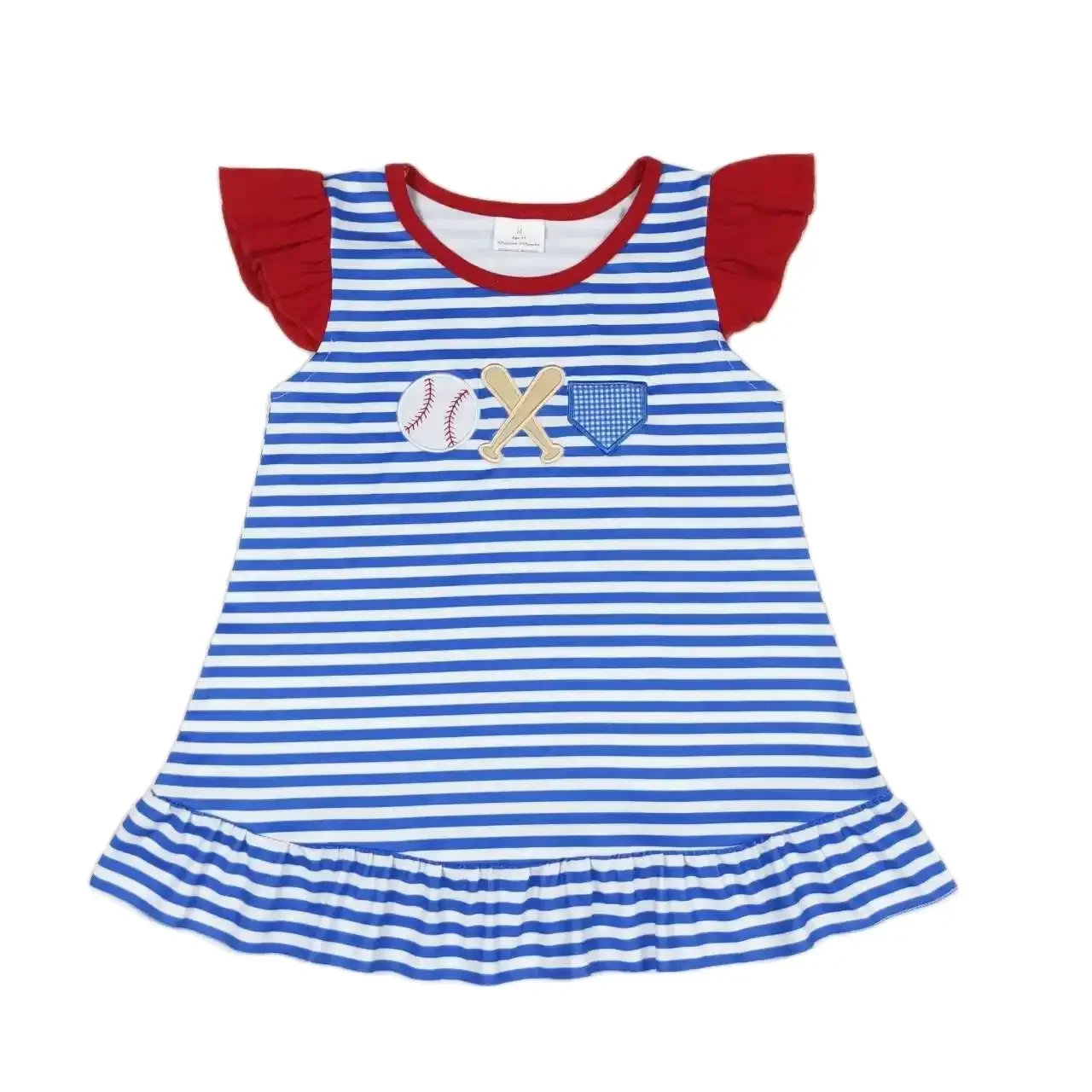 GT0560 Good Quality Girls Clothes Flying Sleeves Top Embroidery Baseball Print With Children Clothes
GT0560 Good Quality Girls Clothes Flying Sleeves Top Embroidery Baseball Print With Children Clothes