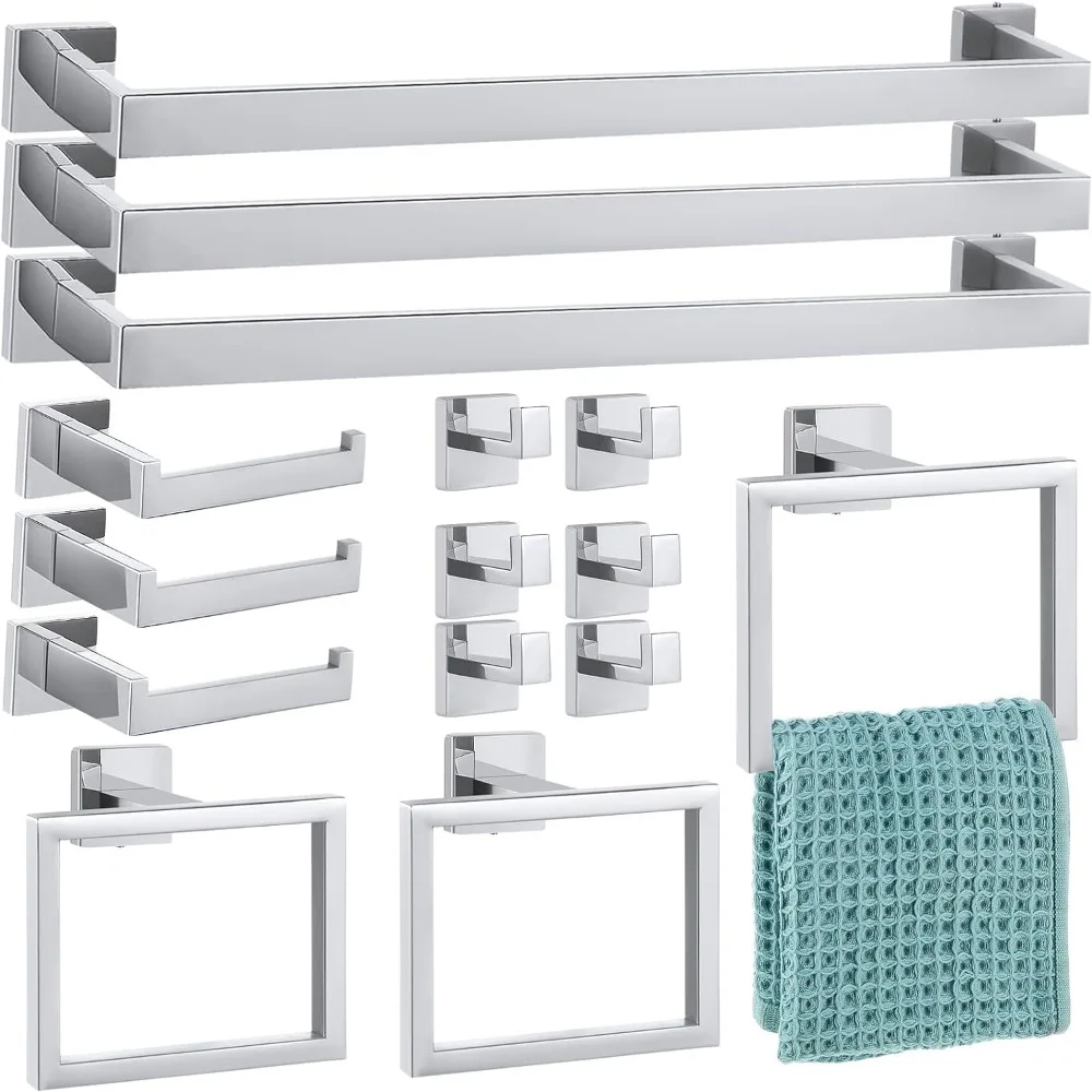 Bathroom Hardware Accessories Set, 23.6 Inch Bath Towel Bar Kit, Stainless Steel Bathroom Hardware Set
Bathroom Hardware Accessories Set, 23.6 Inch Bath Towel Bar Kit, Stainless Steel Bathroom Hardware Set