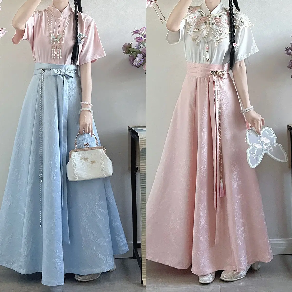 Women's Hanfu Set Ming Style Standing Collar Daily Commuting Suit
Women's Hanfu Set Ming Style Standing Collar Daily Commuting Suit