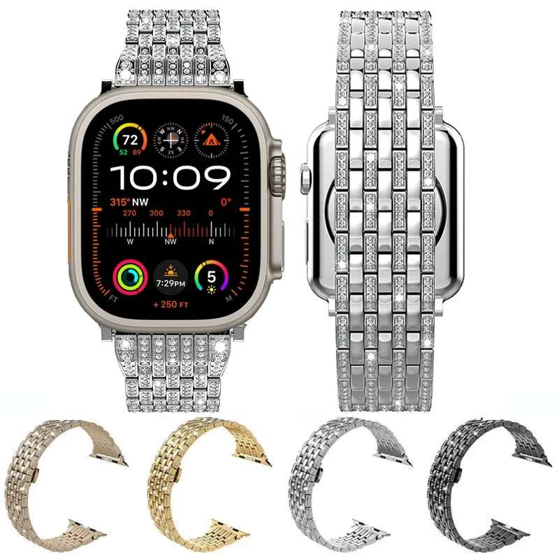 Diamond Strap For Apple Watch Ultra 2 49mm 41mm 45mm 46mm 42mm 40mm 44mm Women Bracelet for iWatch Series 10 9 8 7 Metal Correa
Diamond Strap For Apple Watch Ultra 2 49mm 41mm 45mm 46mm 42mm 40mm 44mm Women Bracelet for iWatch Series 10 9 8 7 Metal Correa