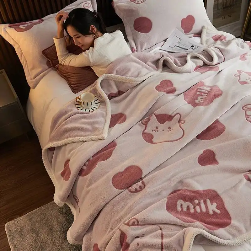 Thickened flannel Warm Autumn Winter Bed Blankets Letter Jacquard Velvet Throw Blanket Soft Plush Blankets
Thickened flannel Warm Autumn Winter Bed Blankets Letter Jacquard Velvet Throw Blanket Soft Plush Blankets