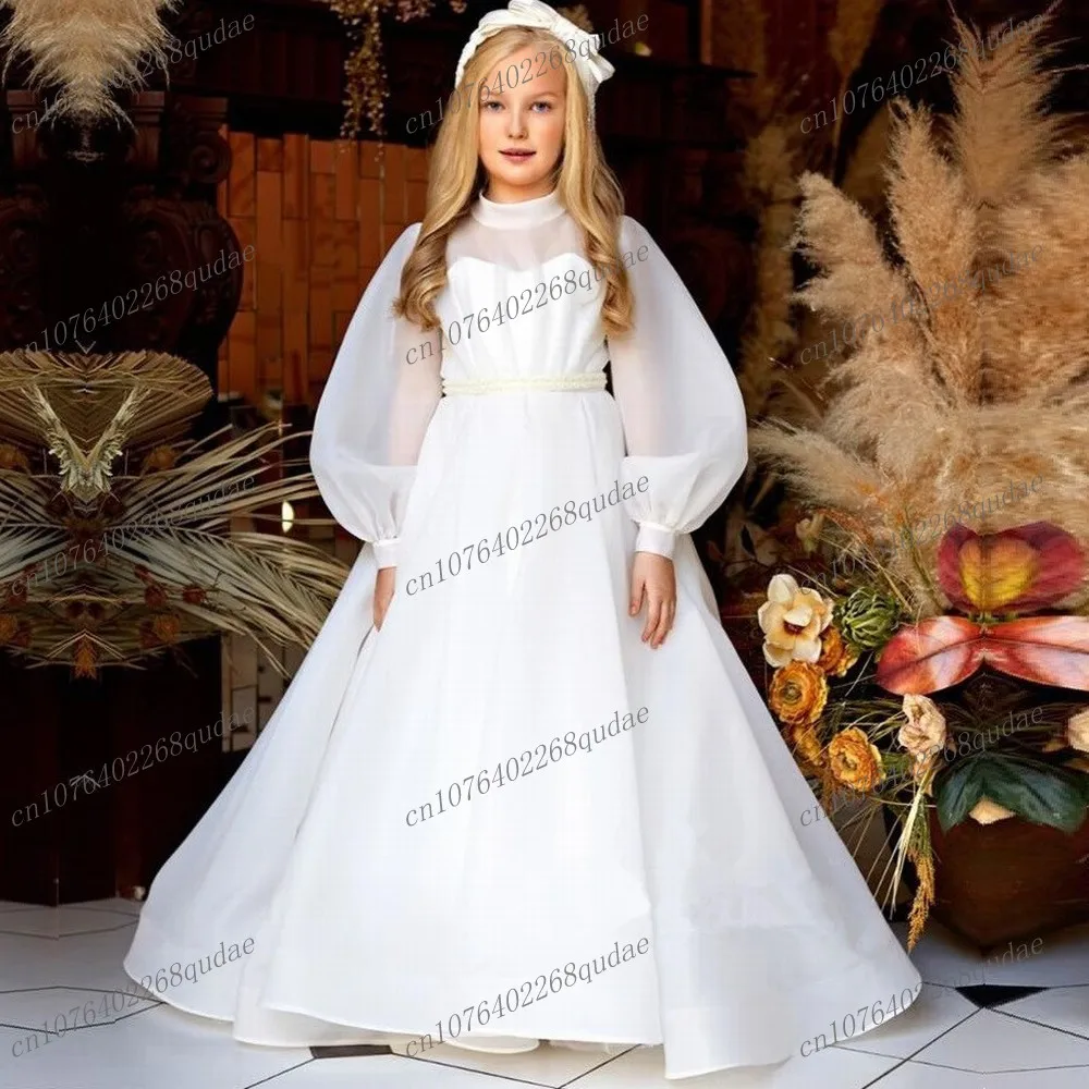 New White Tulle Satin Long Sleeve Flower Girl Dresses Princess Dress First Communion Dress Toddler Baby Gown Custom Made
New White Tulle Satin Long Sleeve Flower Girl Dresses Princess Dress First Communion Dress Toddler Baby Gown Custom Made