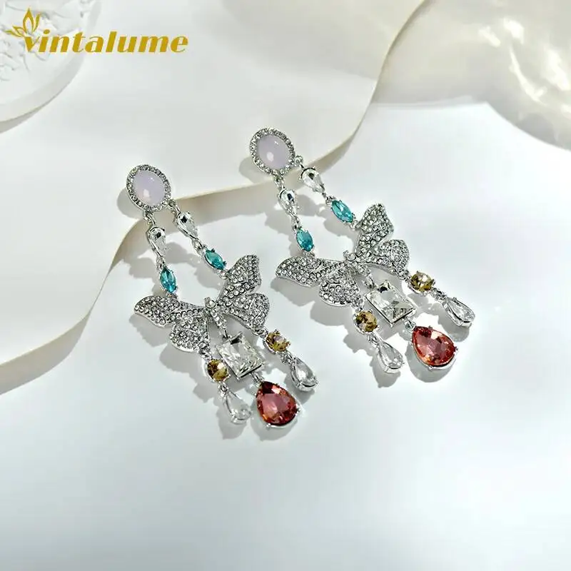Vintalume Fashion Jewelry CZ Full Diamond Butterfly Tassel Charm Long Dangle Drop Earrings Women Exquisite Earring Party Gift
Vintalume Fashion Jewelry CZ Full Diamond Butterfly Tassel Charm Long Dangle Drop Earrings Women Exquisite Earring Party Gift