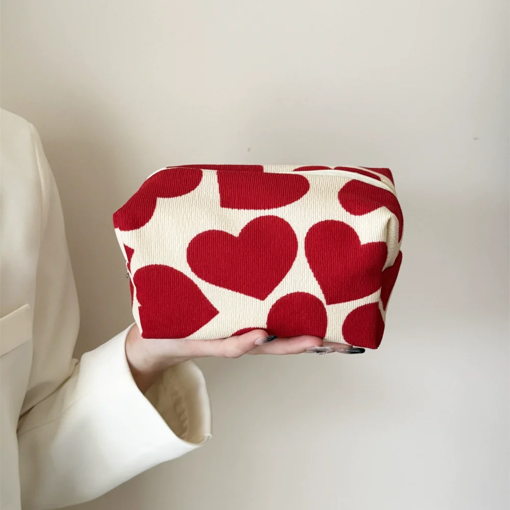 Cosmetic Bag For Women Portable Corduroy Red Heart Valentine's Day Gift Makeup Bag Mobile Phone Storage Bag Organizer
Cosmetic Bag For Women Portable Corduroy Red Heart Valentine's Day Gift Makeup Bag Mobile Phone Storage Bag Organizer