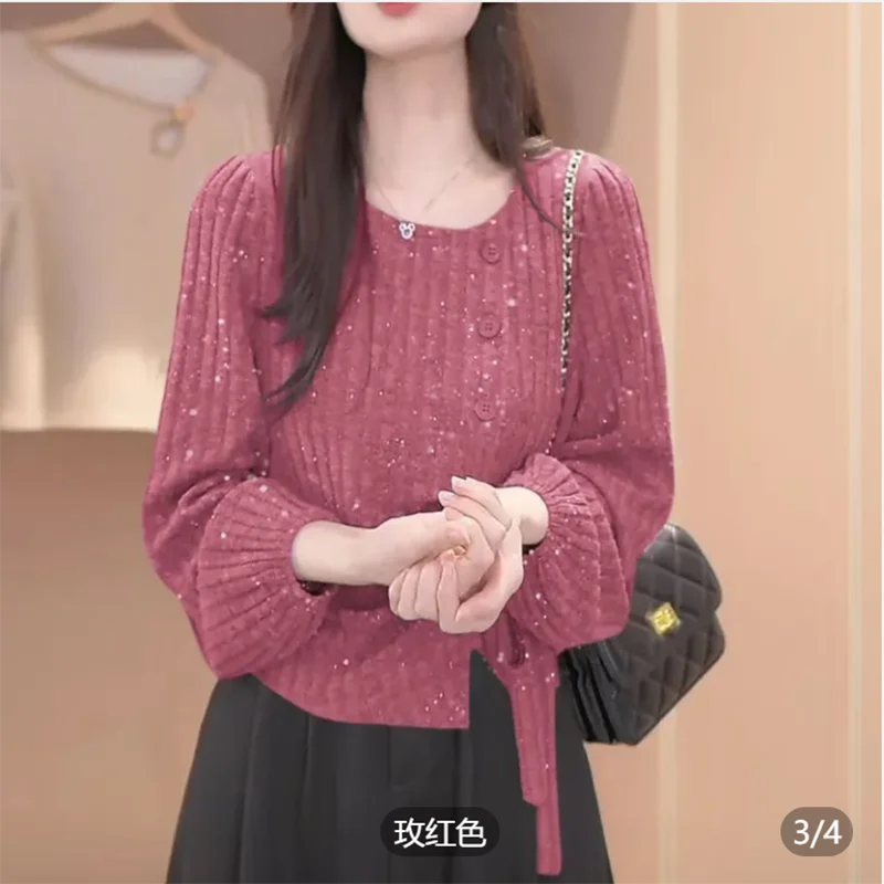Women's Fleece-Lined round Neck Long Sleeve Shirt Asymmetric Base Layer Tie-Detail Top Warm Autumn Winter New Style
Women's Fleece-Lined round Neck Long Sleeve Shirt Asymmetric Base Layer Tie-Detail Top Warm Autumn Winter New Style