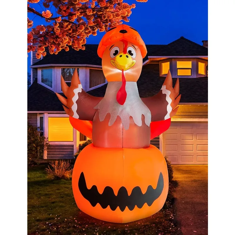 8ft Thanksgiving Inflatable Turkey with Pumpkin, Thanksgiving Inflatable Turkey Decoration with Built-in LED
8ft Thanksgiving Inflatable Turkey with Pumpkin, Thanksgiving Inflatable Turkey Decoration with Built-in LED