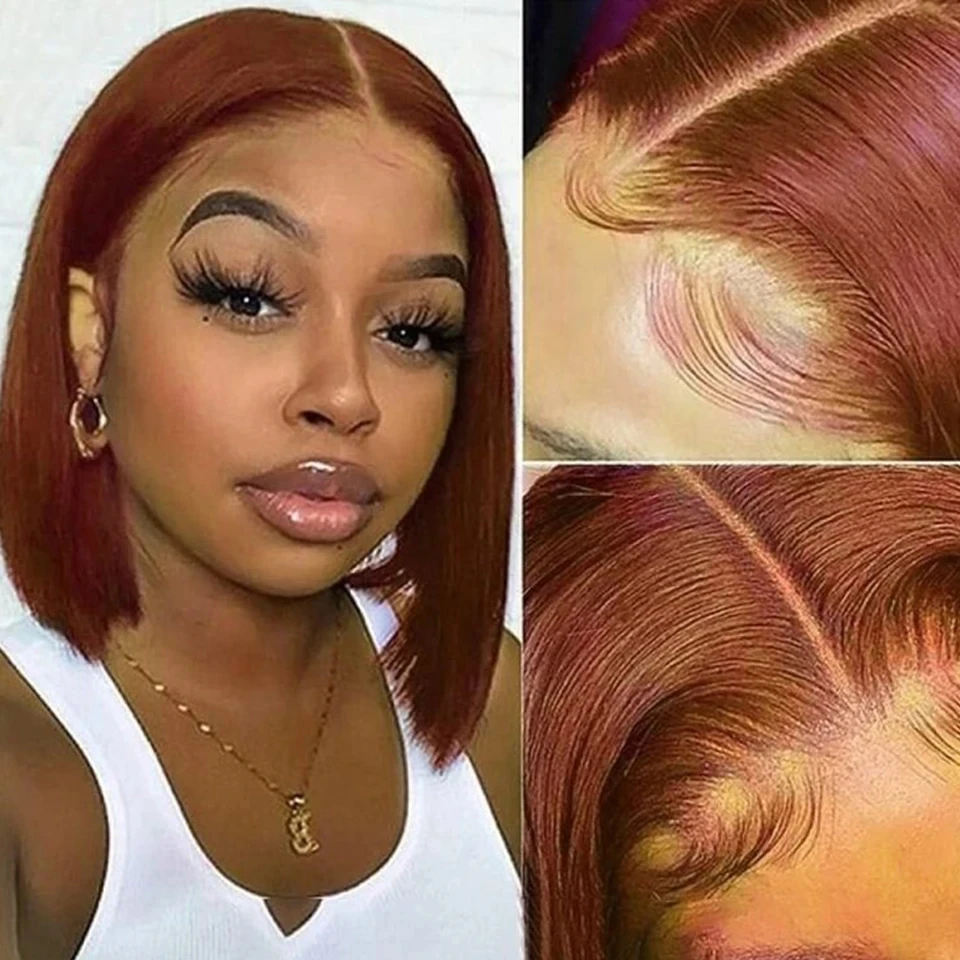 #33 Short Bob Wig Peruvian Straight Lace Front Human Hair Wigs For Women Reddish Brown Lace Part Wig With Baby HairBrown Color
#33 Short Bob Wig Peruvian Straight Lace Front Human Hair Wigs For Women Reddish Brown Lace Part Wig With Baby HairBrown Color