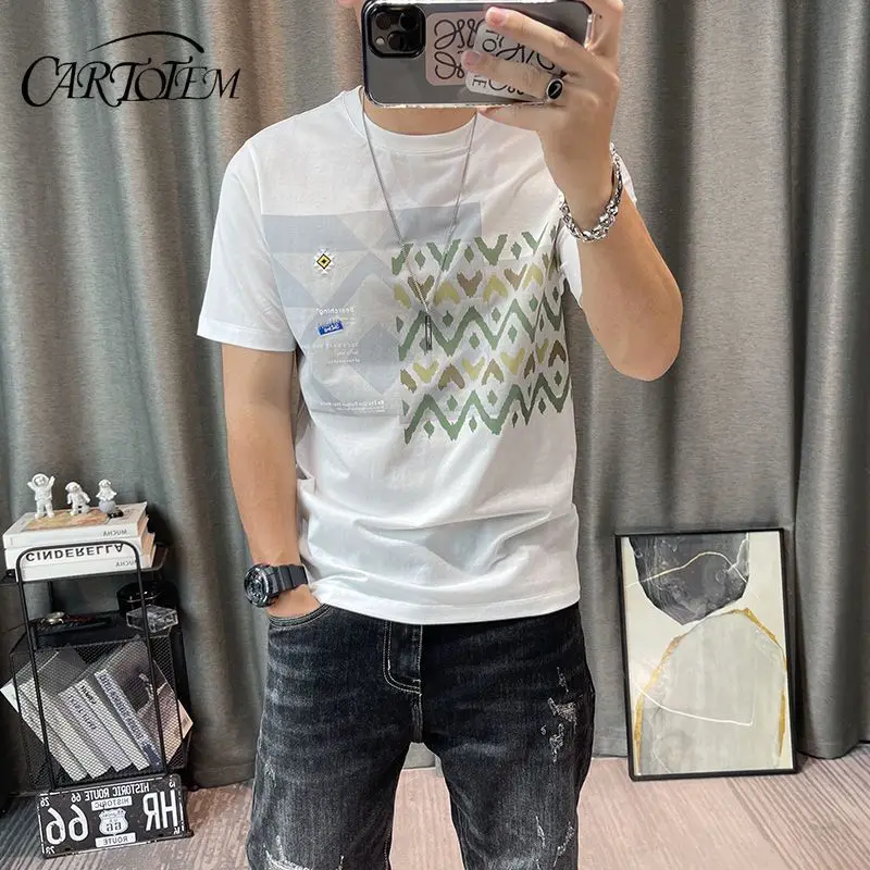 Летняя мужская футболка с мультяшным принтом, молодой красивый топ, тонкая футболка с короткими рукавами и половиной рукавов, уникальный хлопок
Летняя мужская футболка с мультяшным принтом, молодой красивый топ, тонкая футболка с короткими рукавами и половиной рукавов, уникальный хлопок