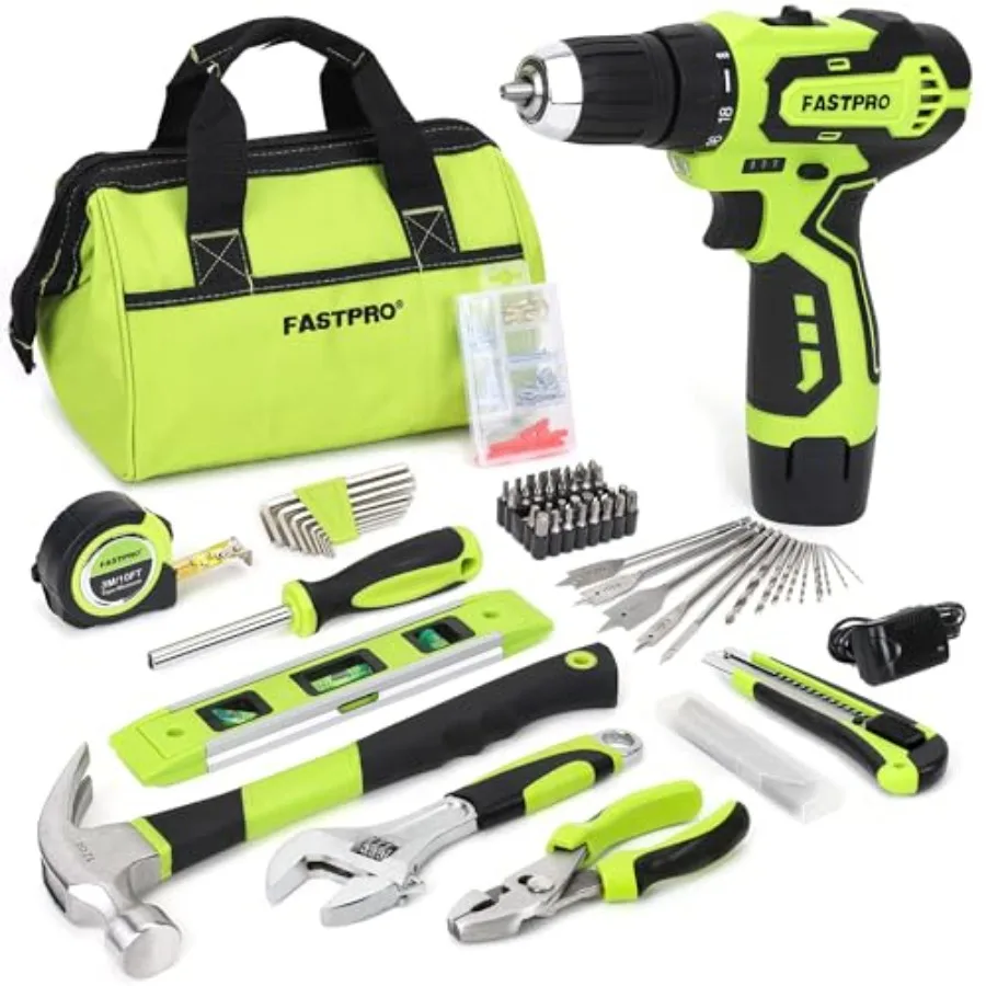 175-Piece 12V Cordless Drill Set for DIY and home maintenance green ABS plastic housing compact design with 12-inch storage bag
175-Piece 12V Cordless Drill Set for DIY and home maintenance green ABS plastic housing compact design with 12-inch storage bag