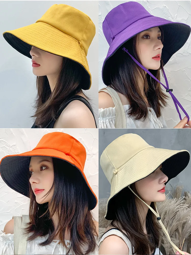 Women's Double-sided Foldable Fisherman Hat Summer Outdoor UV Protection Wide-brimmed Hats All-match Japanese Fashion Sun Hat
Women's Double-sided Foldable Fisherman Hat Summer Outdoor UV Protection Wide-brimmed Hats All-match Japanese Fashion Sun Hat