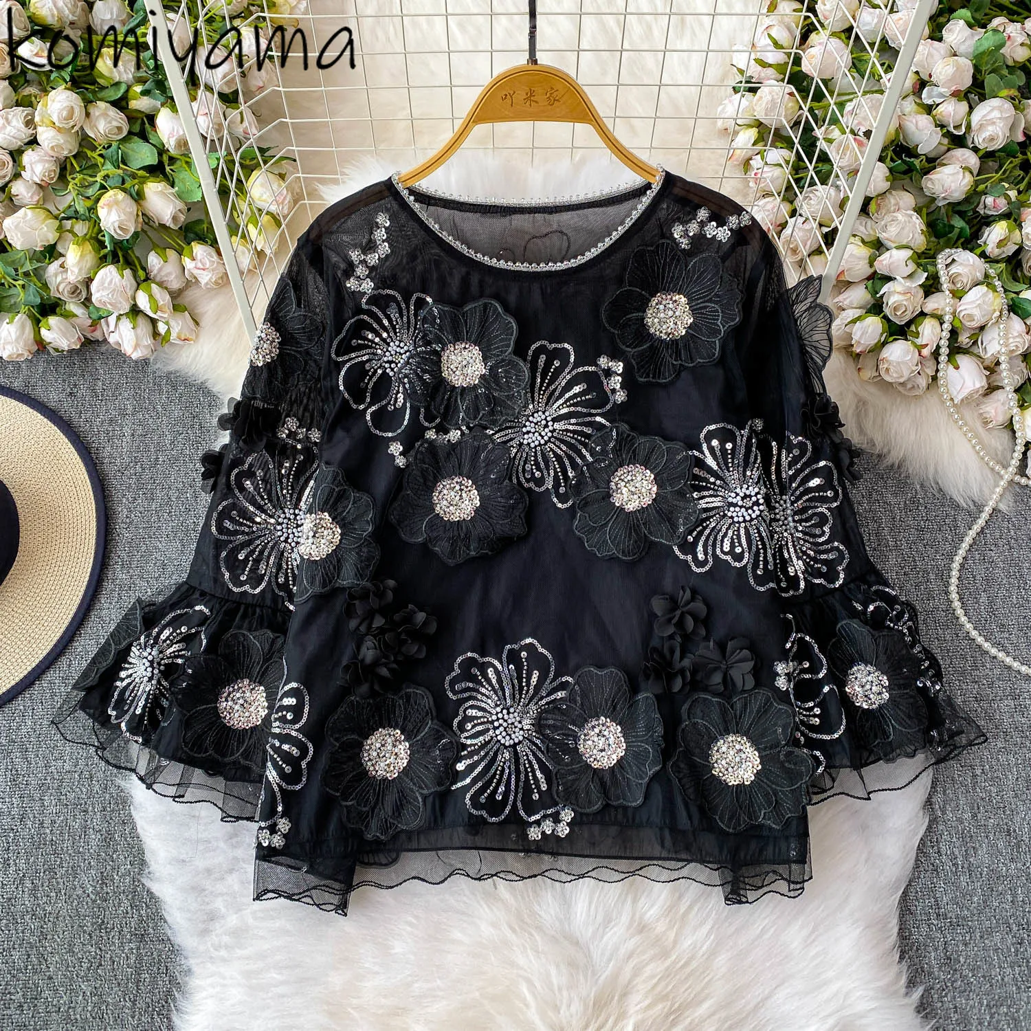 Beads Sequin Floral 2025 Shirts & Blouses O-neck Flare Sleeve Blusas Mujer Fashion Sweet Woman Clothing Fairy Ropa Camisas
Beads Sequin Floral 2025 Shirts & Blouses O-neck Flare Sleeve Blusas Mujer Fashion Sweet Woman Clothing Fairy Ropa Camisas