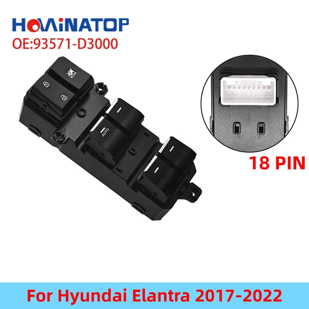 HOWINATOP 93571-D3000 93571-D3040 Auto Down Master Power Window Switch 18Pin Blue LED Light For Hyundai Tucson 2016-2021
HOWINATOP 93571-D3000 93571-D3040 Auto Down Master Power Window Switch 18Pin Blue LED Light For Hyundai Tucson 2016-2021