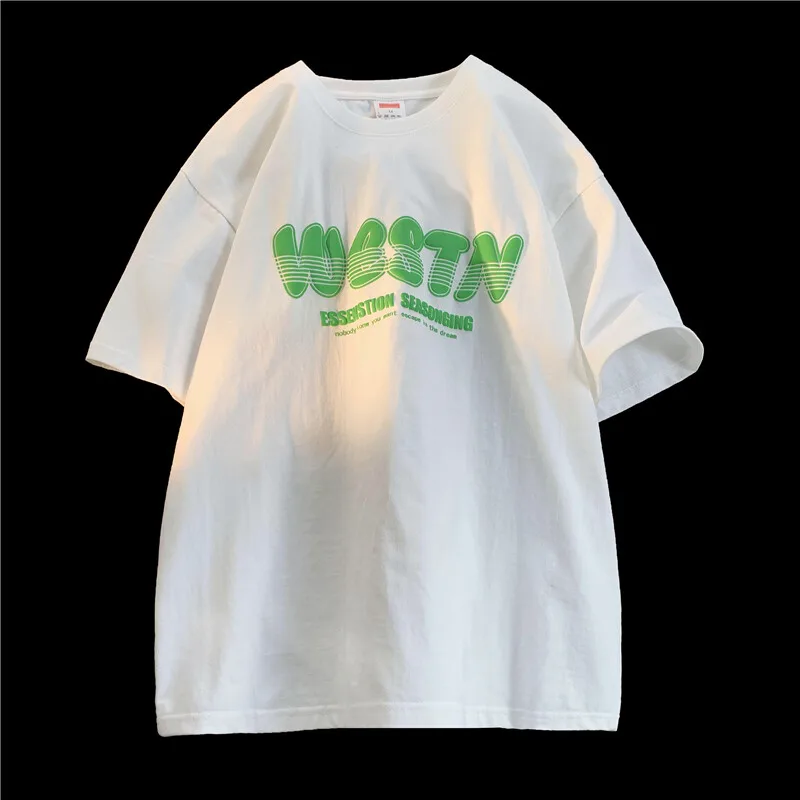 Summer New Letter Foaming Printing T-Shirt Trendy Versatile Loose Fit Half Sleeve Tee Shirt Unisex Casual Crew Neck Tops
Summer New Letter Foaming Printing T-Shirt Trendy Versatile Loose Fit Half Sleeve Tee Shirt Unisex Casual Crew Neck Tops