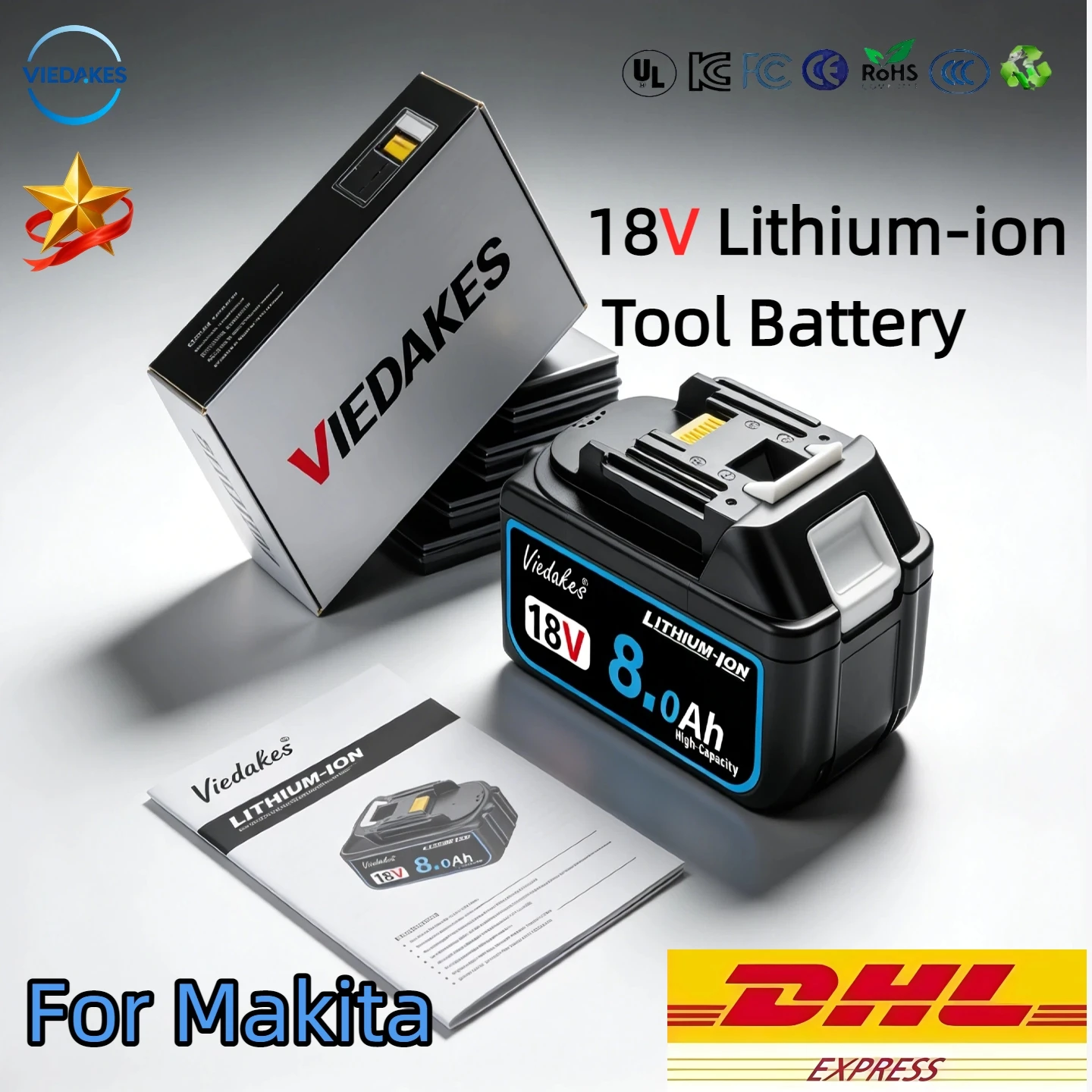 Original for Makita 18V 12.0Ah large-capacity tool battery,and the lithium battery replaces LXT BL1860 BL1850Equal model
Original for Makita 18V 12.0Ah large-capacity tool battery,and the lithium battery replaces LXT BL1860 BL1850Equal model