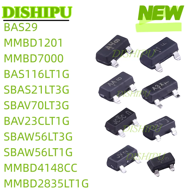 50pcs BAS29 SBAW56LT1G MMBD2835LT1G MMBD1201 SBAS21LT3G SBAV70LT3G BAV23CLT1G MMBD7000 BAS116LT1G MMBD4148CC SBAW56LT3G SOT-23
50pcs BAS29 SBAW56LT1G MMBD2835LT1G MMBD1201 SBAS21LT3G SBAV70LT3G BAV23CLT1G MMBD7000 BAS116LT1G MMBD4148CC SBAW56LT3G SOT-23