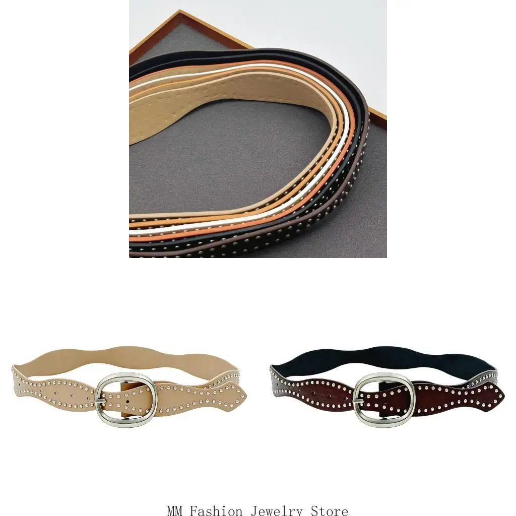 Modern Wavy Cut Belt Waist Band With Metal Hardware Perfect For Music Festivals D0UB
Modern Wavy Cut Belt Waist Band With Metal Hardware Perfect For Music Festivals D0UB