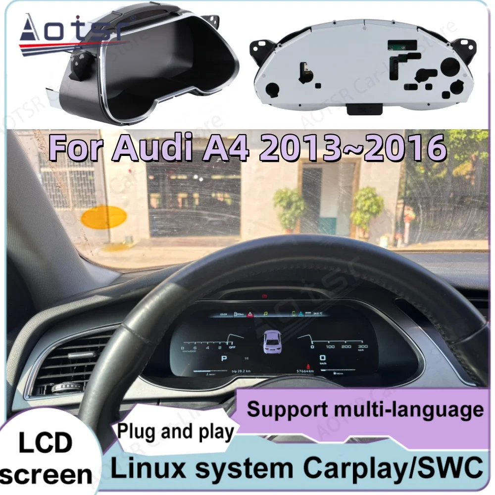12.3 Inch Linux Plug and Play For Audi A4 2013~2016 Digital Dashboard Panel Speedometer meter Virtual Instrument Cluster Cockpit
12.3 Inch Linux Plug and Play For Audi A4 2013~2016 Digital Dashboard Panel Speedometer meter Virtual Instrument Cluster Cockpit