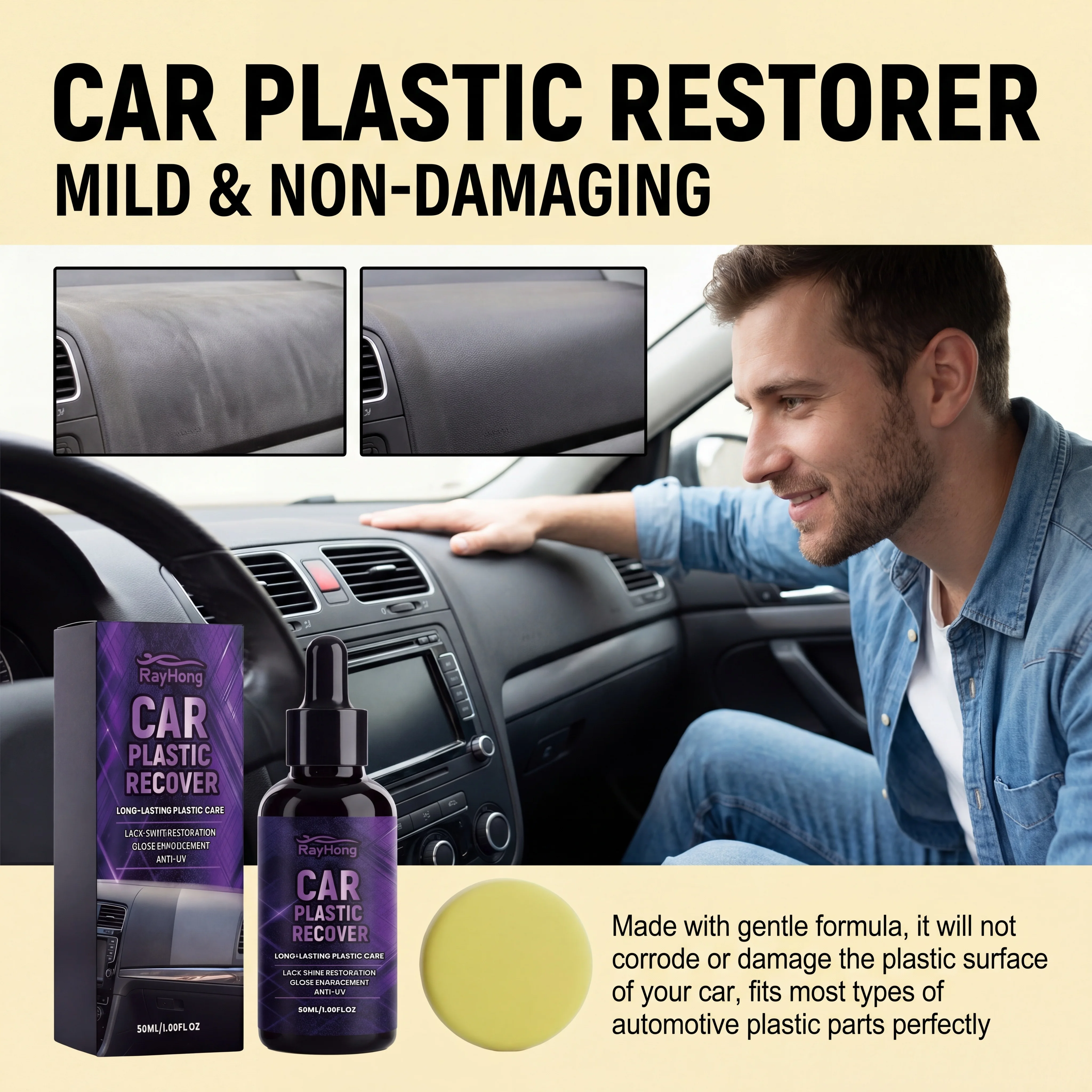 Car Plastic Restorer Back to Black Trim Restorer Plastic Renovation Auto Detailing Plastic Coating Trim Shine 50ml Car Details
Car Plastic Restorer Back to Black Trim Restorer Plastic Renovation Auto Detailing Plastic Coating Trim Shine 50ml Car Details